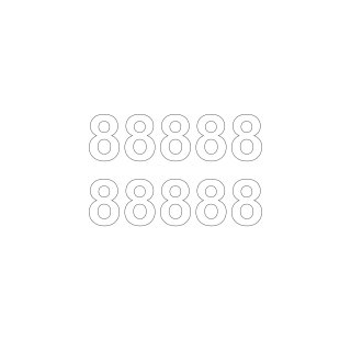 10 Klebezahlen selbstklebend wetterfest: „8“ ( 8 cm hoch, in weiß)