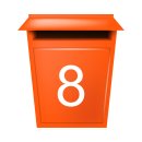 10 Klebezahlen selbstklebend wetterfest: „8“ ( 8 cm hoch, in weiß)