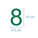 10 Klebezahlen selbstklebend wetterfest: „8“ ( 10 cm hoch, in grün)