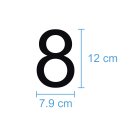 10 Klebezahlen selbstklebend wetterfest: „8“ ( 12 cm hoch, in schwarz)