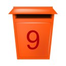 10 Klebezahlen selbstklebend wetterfest: „9“ ( 5 cm hoch, in rot)