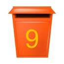 10 Klebezahlen selbstklebend wetterfest: „9“ ( 7 cm hoch, in gelb)