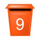 10 Klebezahlen selbstklebend wetterfest: „9“ ( 9 cm hoch, in weiß)