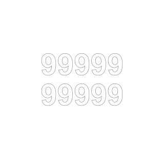 10 Klebezahlen selbstklebend wetterfest: „9“ ( 14 cm hoch, in weiß)