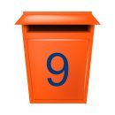 10 Klebezahlen selbstklebend wetterfest: „9“ ( 14 cm hoch, in blau)