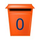 10 Klebezahlen selbstklebend wetterfest: „0“ ( 2 cm hoch, in blau)