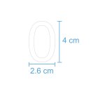 10 Klebezahlen selbstklebend wetterfest: „0“ ( 4 cm hoch, in weiß)