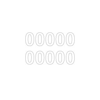 10 Klebezahlen selbstklebend wetterfest: „0“ ( 6 cm hoch, in weiß)