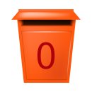 10 Klebezahlen selbstklebend wetterfest: „0“ ( 7 cm hoch, in rot)