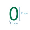 10 Klebezahlen selbstklebend wetterfest: „0“ ( 11 cm hoch, in grün)