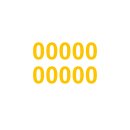 10 Klebezahlen selbstklebend wetterfest: „0“ ( 13 cm hoch, in gelb)