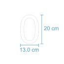 10 Klebezahlen selbstklebend wetterfest: „0“ ( 20 cm hoch, in weiß)