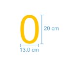 10 Klebezahlen selbstklebend wetterfest: „0“ ( 20 cm hoch, in gelb)