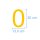 10 Klebezahlen selbstklebend wetterfest: „0“ ( 20 cm hoch, in gelb)