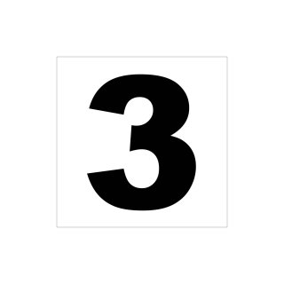 Hochwertige Zahlenaufkleber wetterfest, selbstklebend, ideal für Innen & Außen – Markenqualität von Kleberio, Klebezahl: „3“ (15 cm hoch)